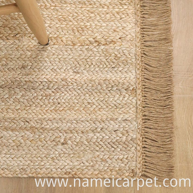 Handmade Braided Woven Jute Hemp Carpet Rug Floor Mats 52